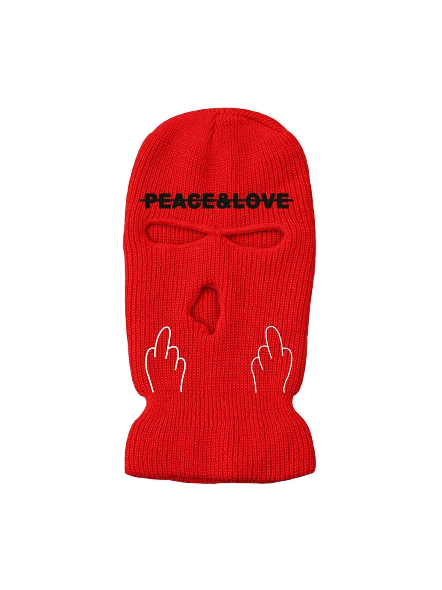 YELLOW BALACLAVA WITH MIDDLE FINGER DESIGN LOVE SCARPE BALACLAVA