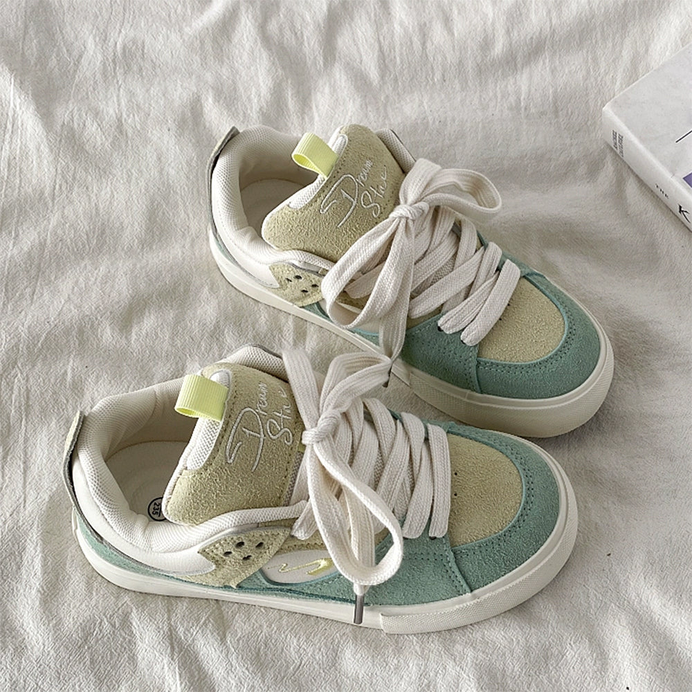 YELLOW DENIM VEGAN LEATHER CHILD SKATER SNEAKERS