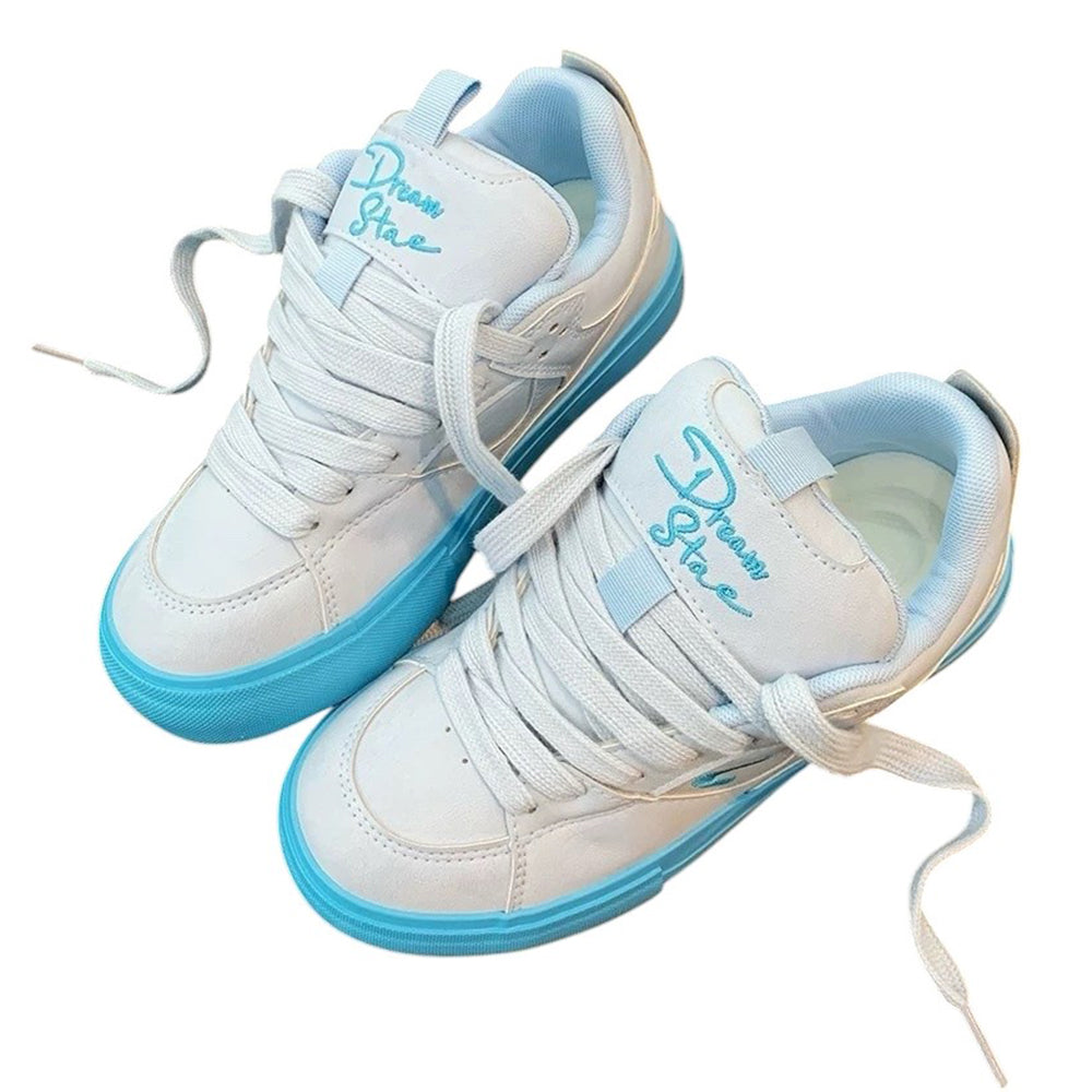 YELLOW DENIM VEGAN LEATHER CHILD SKATER SNEAKERS