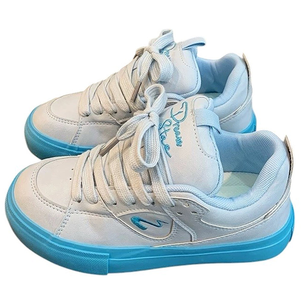 YELLOW DENIM VEGAN LEATHER CHILD SKATER SNEAKERS