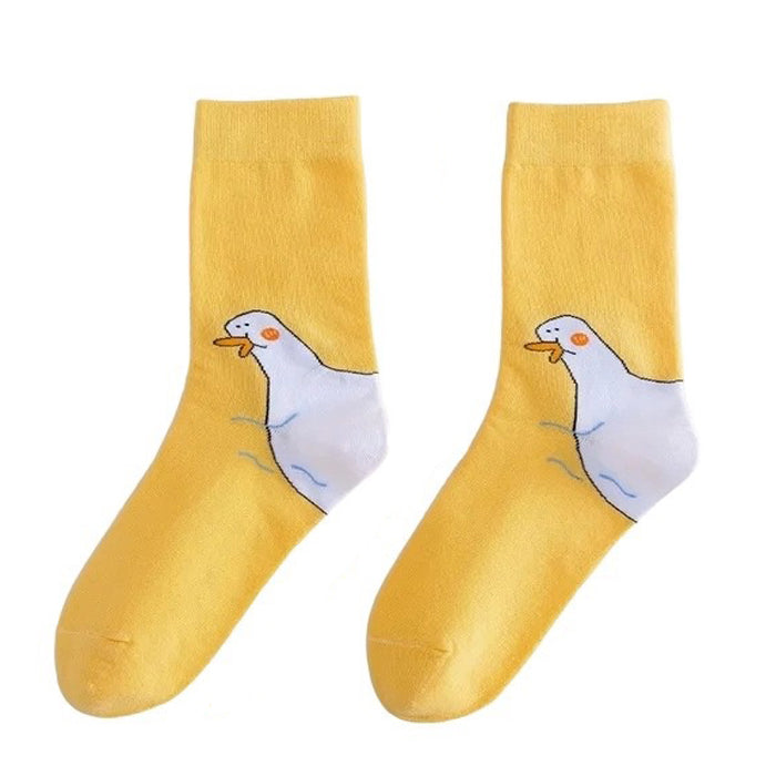 YELLOW GOOSE DESIGN SOCKS FOR ADULTS