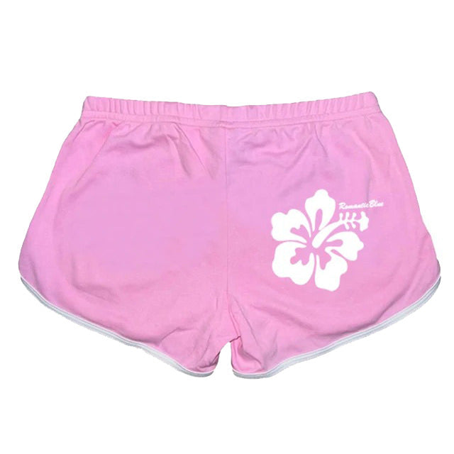 YELLOW HIBISCUS SWIM SHORTS COCONUT GIRL AESTHETIC