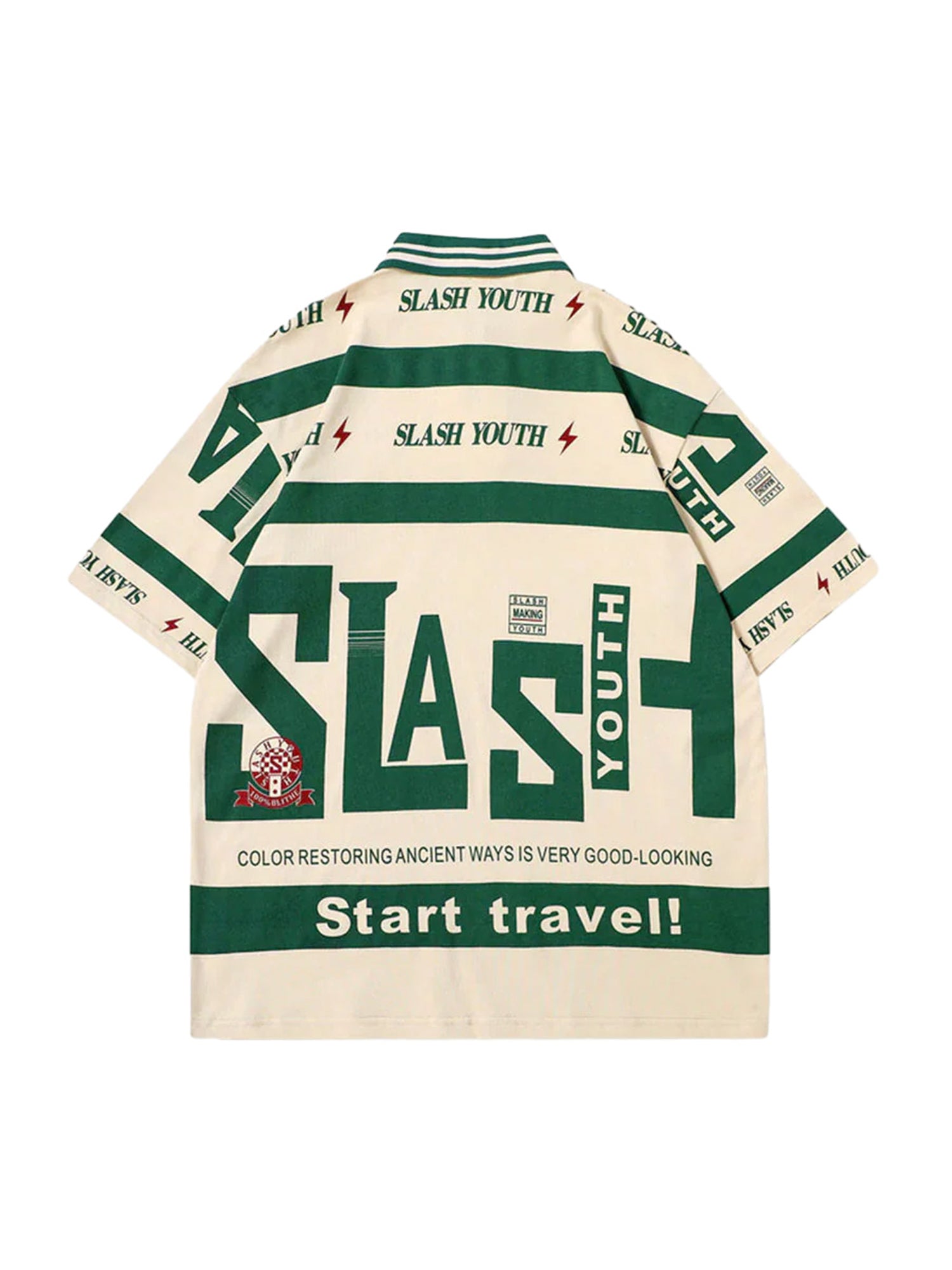 YOUTH POLO SHIRT WITH ABSTRACT LETTER PRINT