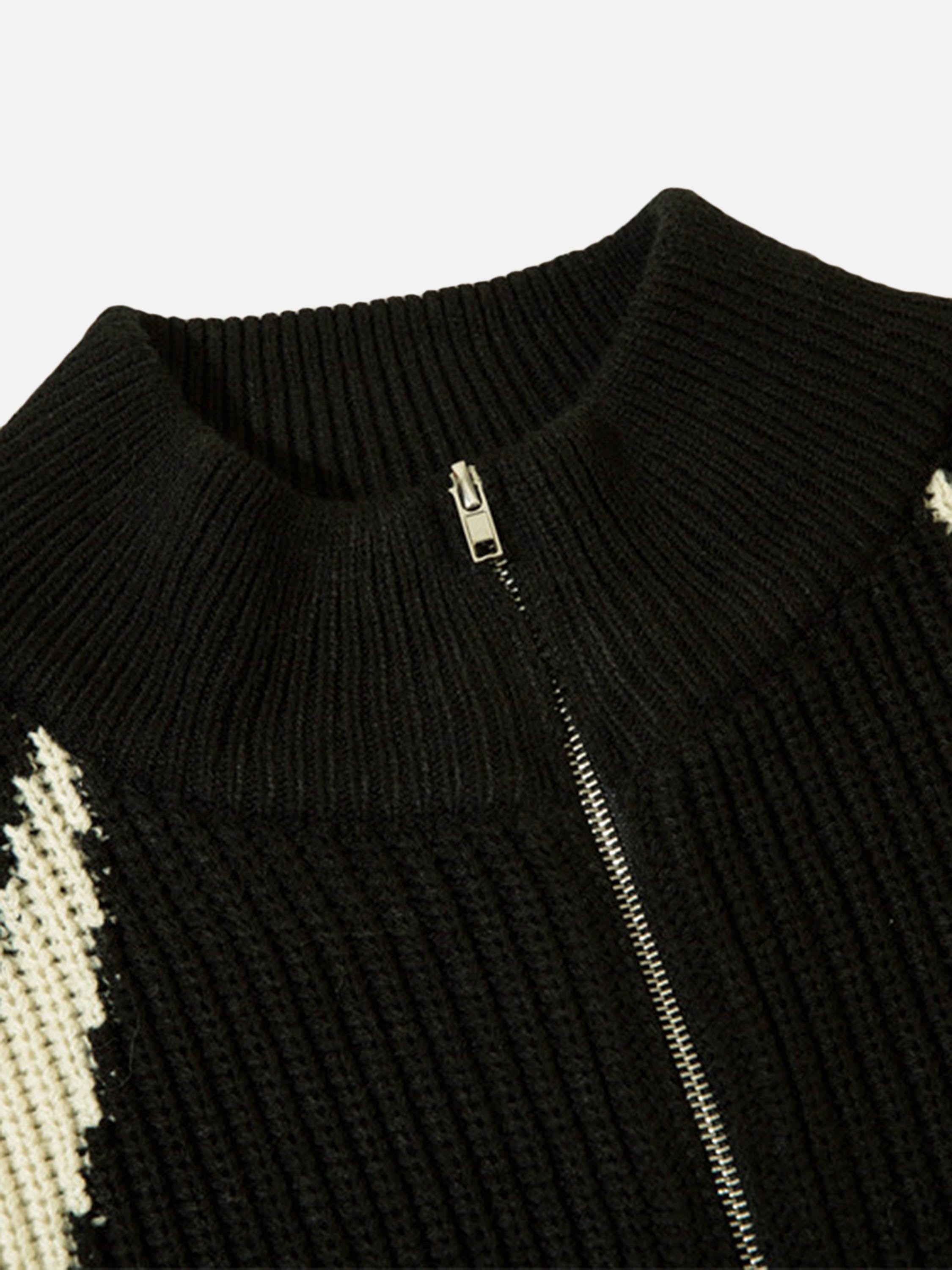 ZIP-UP KNIT SWEATER