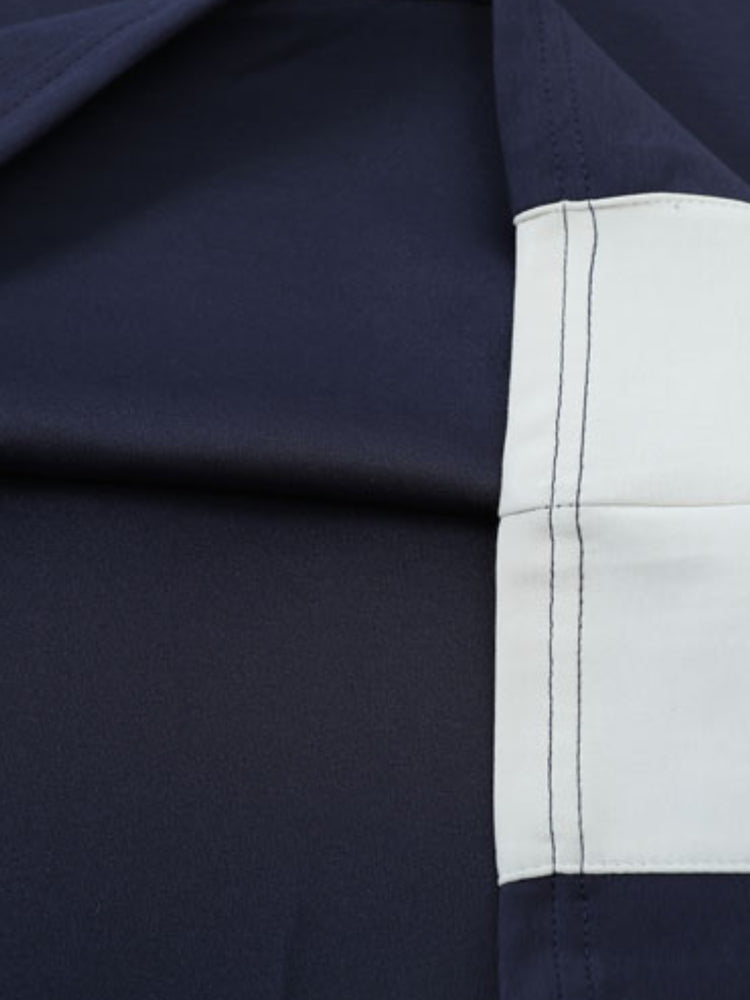 ZIPPER TEE SHIRT - BLACK AND WHITE STYLISH COTTON SHORT-SLEEVED TOP